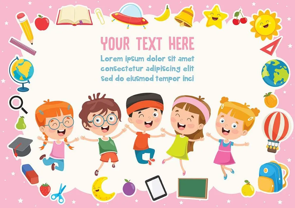 Banner bé cùng nhau học tập file vector mẫu KS279