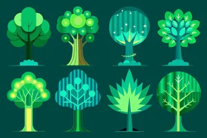 Bộ sưu tập cây xanh file vector mẫu KK68