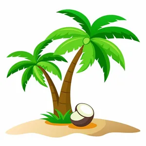 Hình ảnh cây dừa file vector mẫu KS605