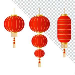 Hình ảnh dây đèn lồng màu đỏ file PNG mẫu CR562