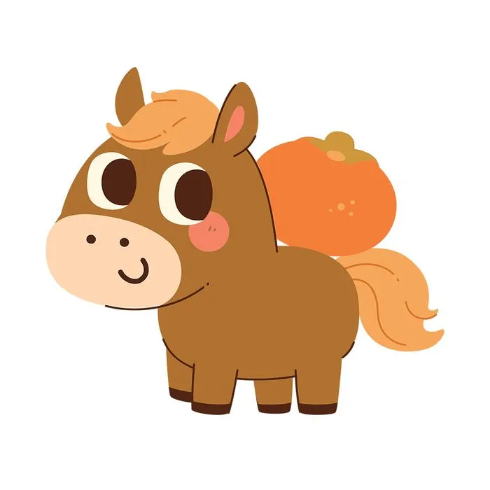 Linh vật Ngựa Tết 2026 – Hình minh họa dễ thương cho thiết kế