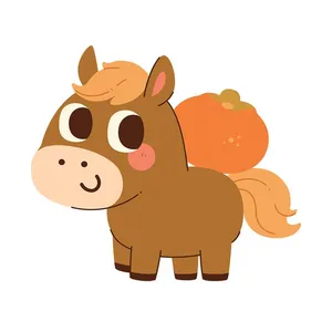 Linh vật Ngựa Tết 2026 – Hình minh họa dễ thương cho thiết kế