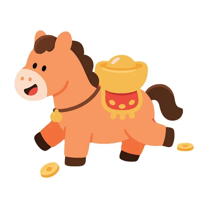 Linh Vật Tết 2026 Ngựa Con May Mắn Minh Họa Vector Dễ Thương