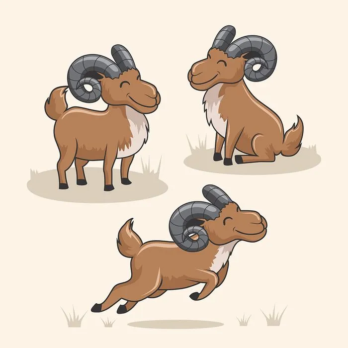 Hình ảnh chú dê file vector mẫu KS517
