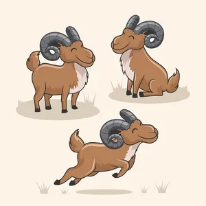 Hình ảnh chú dê file vector mẫu KS517
