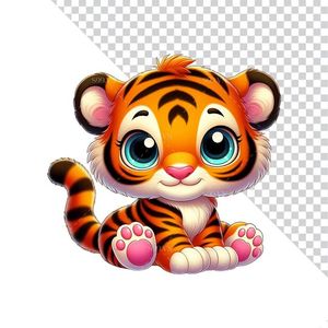 Hình ảnh chú hổ con đáng yêu file PNG mẫu CR1059