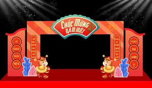 Backdrop Tết 2026 Ất Tỵ Vector CDR – Chúc Mừng Năm Mới