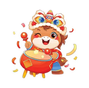 Linh Vật Ngựa Tết Việt Nam Vui Nhộn – EPS Vector Minh Họa Hoạt Hình