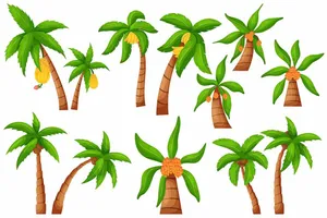 Bộ sưu tập cây dừa file vector mẫu KS677