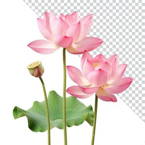 Hình ảnh bông hoa sen màu hồng file PNG mẫu CR1657