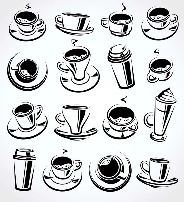 Hình minh họa cốc cafe file vector mẫu KS841