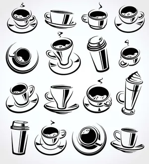 Hình minh họa cốc cafe file vector mẫu KS841