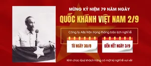 Banner thông báo lịch nghỉ lễ quốc khánh file PSD mẫu KT53