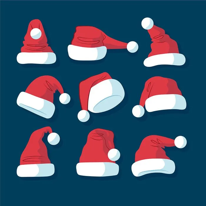 Bộ sưu tập mũ ông già noel file vector mẫu CR1769