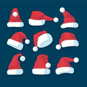 Bộ sưu tập mũ ông già noel file vector mẫu CR1769