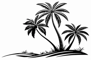Hình ảnh cây dừa file vector mẫu KS659