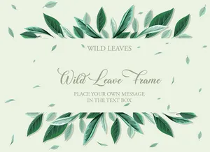 Khung lá xanh vector EPS – Thiết kế cành lá tự nhiên đẹp mắt