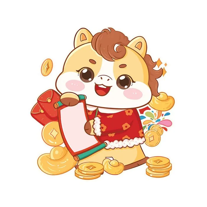 Linh vật Ngựa Tết 2026 – Minh họa Vector hoạt hình đáng yêu