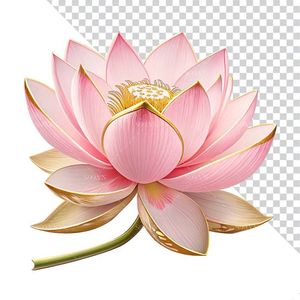 Hình ảnh bông hoa sen màu hồng file PNG mẫu CR1635