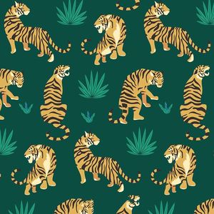 Hình minh họa chú hổ màu vàng file vector mẫu CR1448