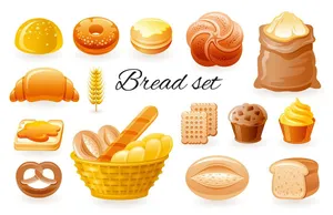 Bộ Sưu Tập Bánh Mì Minh Họa Đa Dạng - Vector EPS Chất Lượng Cao