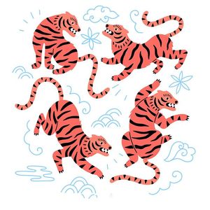 Hình minh họa chú hổ màu vàng file vector mẫu CR1451