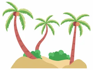 Hình ảnh cây dừa file vector mẫu KS655