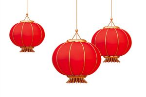 Hình ảnh đèn lồng màu đỏ trang trí lễ hội tết file vector mẫu CR329