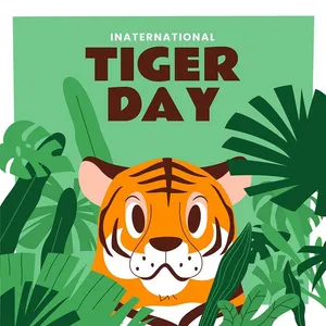 Banner chú hổ con flie vector mẫu KS71