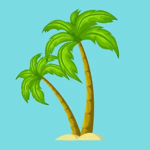 Hình ảnh cây dừa file vector mẫu KS663