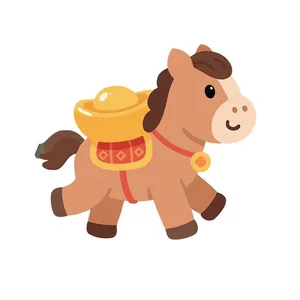 Linh Vật Ngựa Tết Bính Ngọ 2026 - Hình Minh Họa Vector Dễ Thương