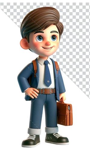 Hình ảnh cậu học sinh cấp 3 3D file PNG mẫu CR872