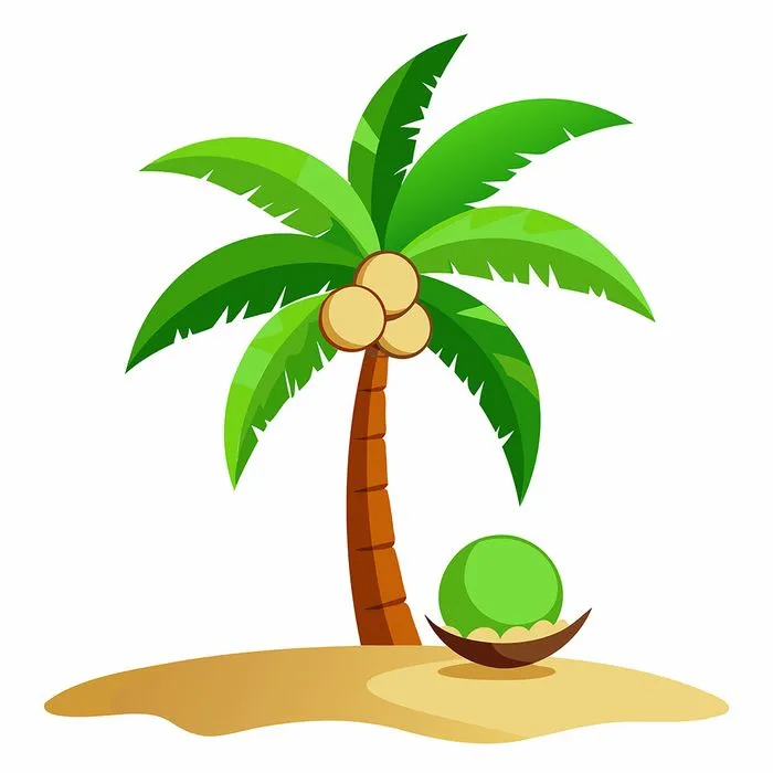 Hình ảnh cây dừa file vector mẫu KS654