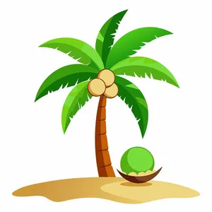 Hình ảnh cây dừa file vector mẫu KS654