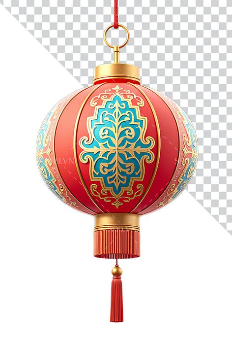 Hình ảnh đèn lồng họa tiết trung quốc file PNG mẫu CR536