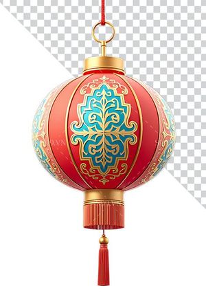 Hình ảnh đèn lồng họa tiết trung quốc file PNG mẫu CR536