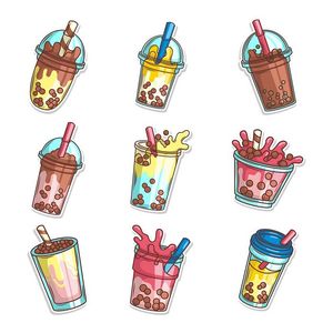 Hình ảnh cốc trà sữa file vector mẫu CR625