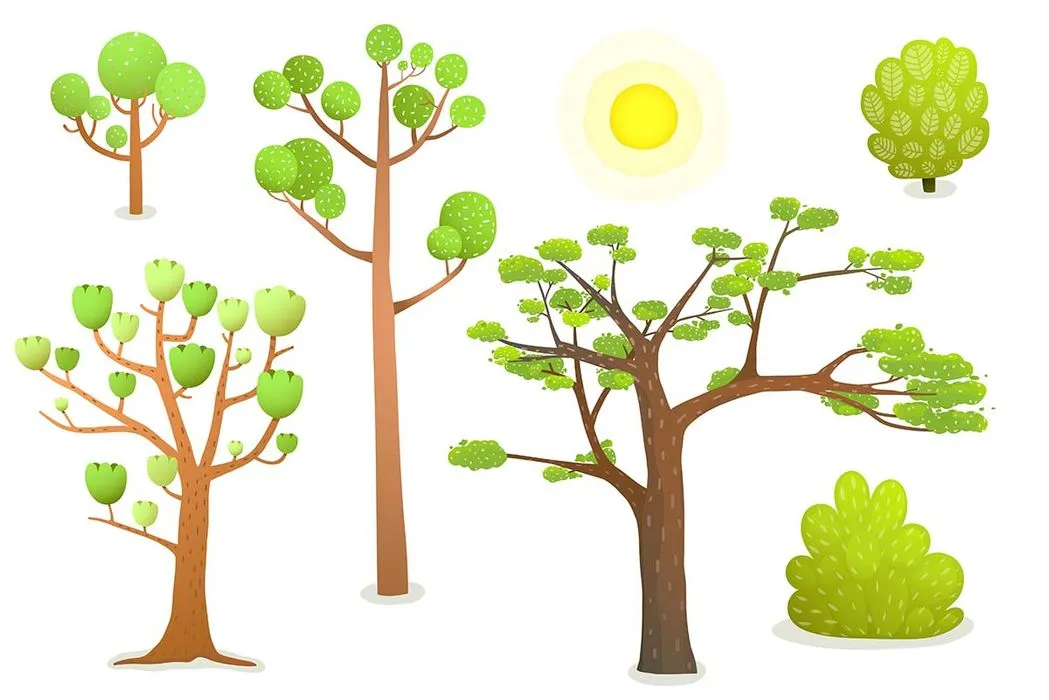 Bộ sưu tập cây xanh file vector mẫu KK94