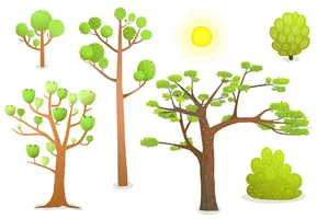 Bộ sưu tập cây xanh file vector mẫu KK94