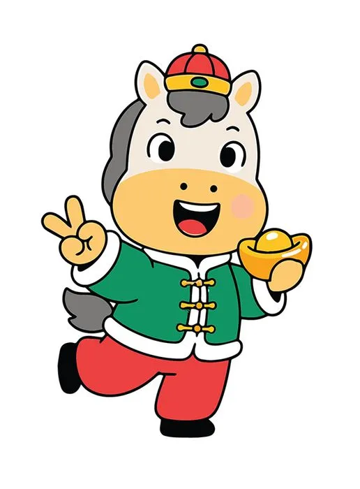 Linh Vật Ngựa Tết Nguyên Đán Dễ Thương - Hình Minh Họa Vector EPS