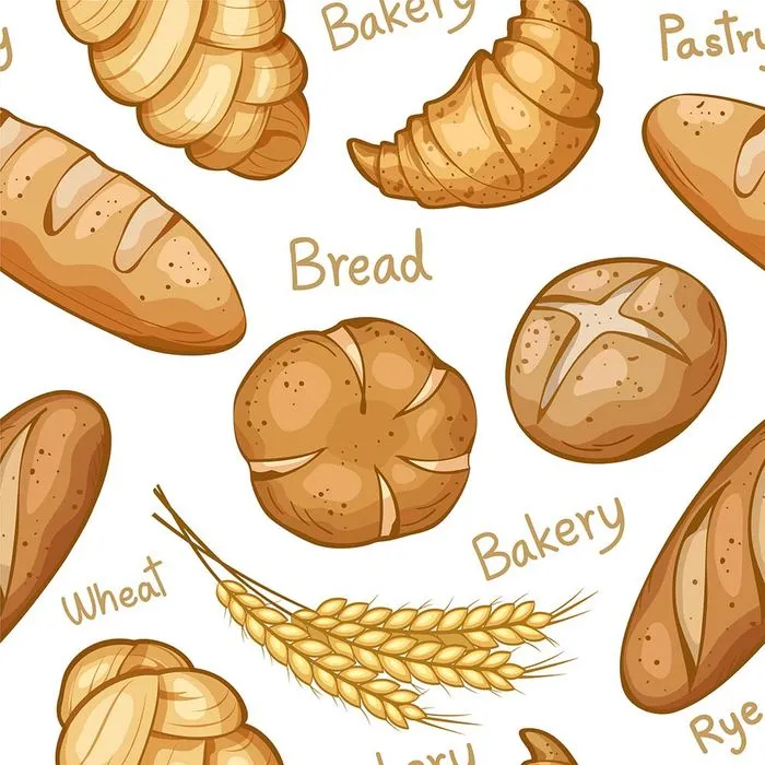 Hình Minh Họa Các Loại Bánh Mì & Ngũ Cốc Vector Đa Dụng