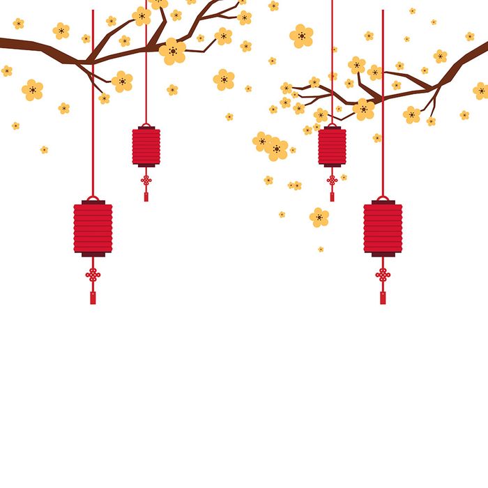 Hình ảnh đèn lồng màu đỏ trang trí lễ hội tết file vector mẫu CR322