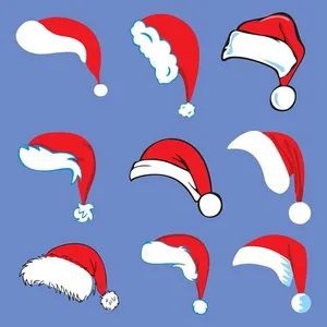 Bộ sưu tập mũ ông già noel file vector mẫu CR1774
