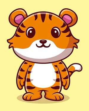 Hình ảnh chú hổ cute file vector mẫu CR1527