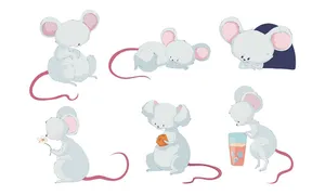 Chuột Hoạt Hình Dễ Thương - Bộ Sưu Tập Minh Họa Vector EPS