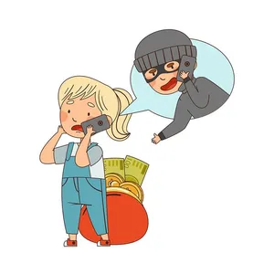 Hình ảnh người lừa đảo qua điện thoại file vector mẫu LD14