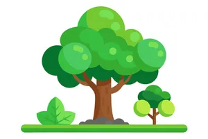 Hình ảnh cây xanh cổ thụ file vector mẫu KK43