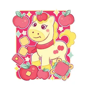 Hình Minh Họa Ngựa Tết Dễ Thương - Vector EPS