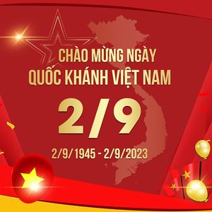 Banner chào mừng ngày quốc khánh 2-9 nền màu đỏ file PSD mẫu CR1365