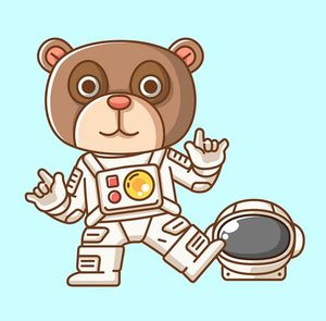 Hình ảnh chú gấu phi hành gia file vector mẫu CR165